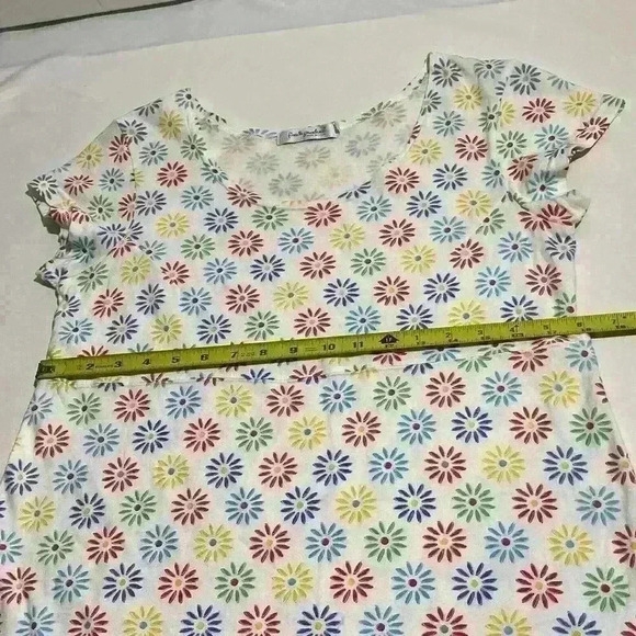 Vintage Fresh Produce Floral Scoop Neck Dress USA Cotton Mini Small Womens - Picture 8 of 11